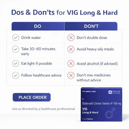 VIG LONG & HARD TABLET | PACK OF 15 | 60 TABLETS