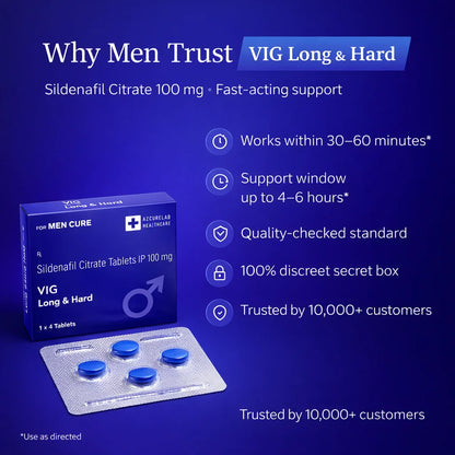 VIG LONG & HARD TABLET | PACK OF 15 | 60 TABLETS